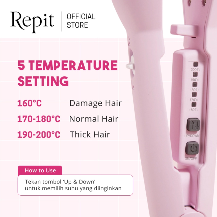 Repit Catokan Sisir Magic Brush Iron 2in1 Titan Magic 30MM - Pink